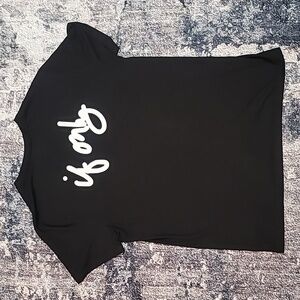 IF ONLY Black V Neck Short Sleeve Shirt